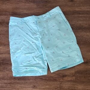 Izod Stretch Light Blue Sailboat Shorts, 34